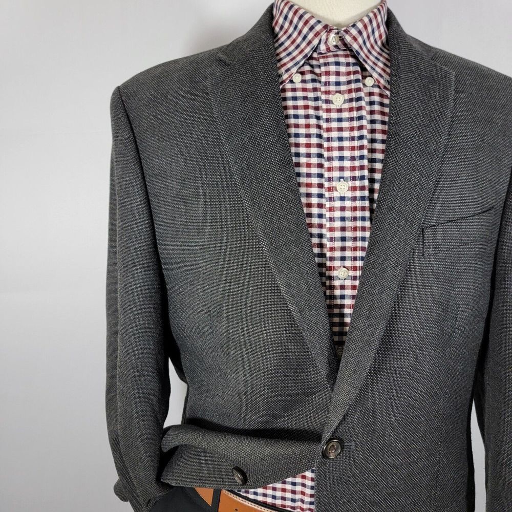 Lauren Ralph Lauren Men's Sport Coat Blazer Two Button Ch Gry Hopsack Poly 44L - Picture 5 of 16